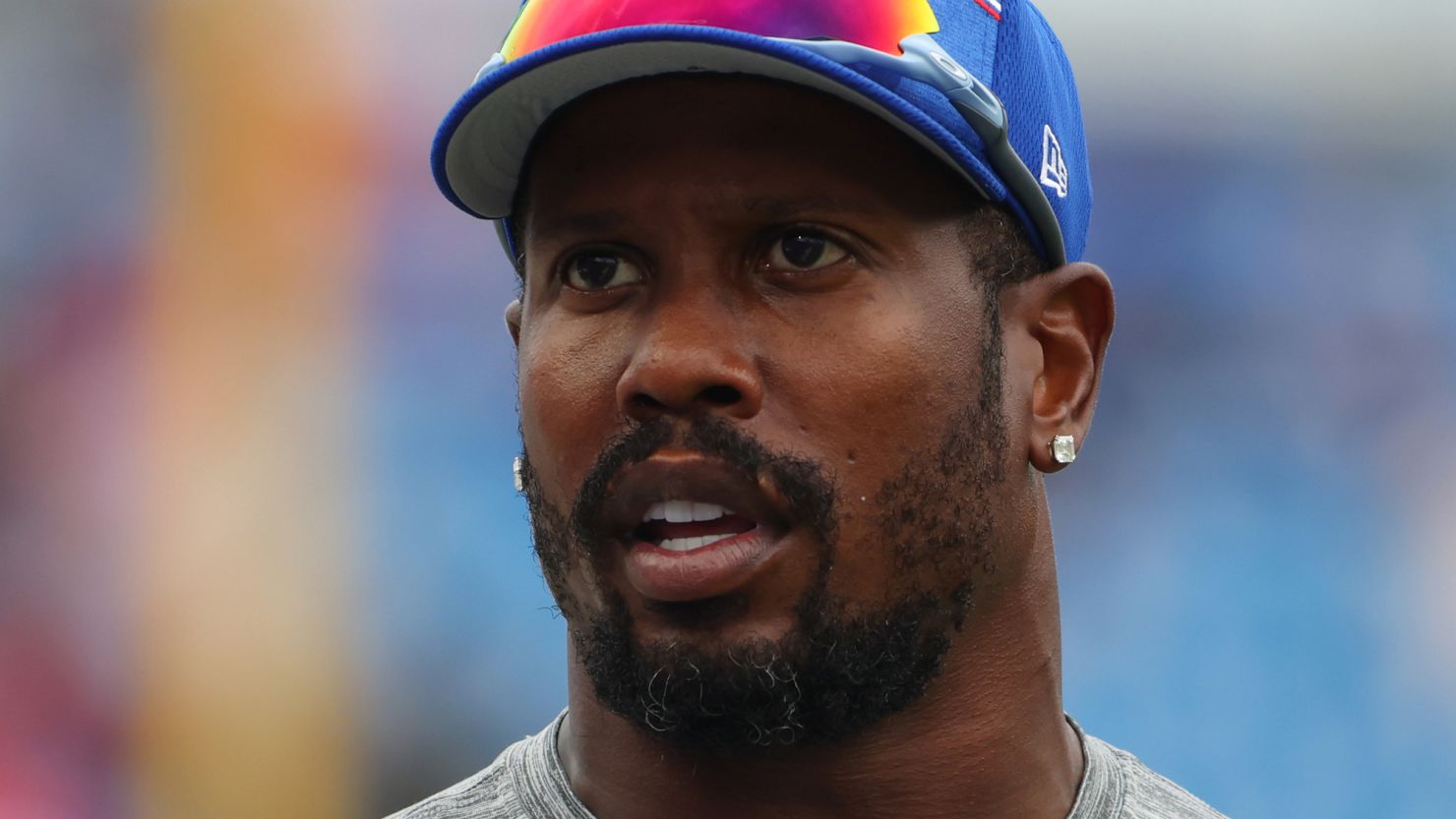 ORCHARD PARK, NEW YORK - AUGUST 12: Von Miller #40 of the Buffalo Bills before a preseason game against the Indianapolis Colts at Highmark Stadium on August 12, 2023 in Orchard Park, New York. (Photo by Timothy T Ludwig/Getty Images)