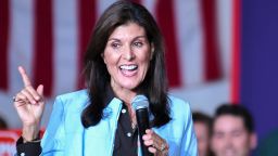 Former U.S. Ambassador and S.C. Gov. Nikki Haley addresses a crowd for her 2024 presidential run at USCB's Sand Shark Recreation Center on Monday, Nov. 27, 2023 in Bluffton.