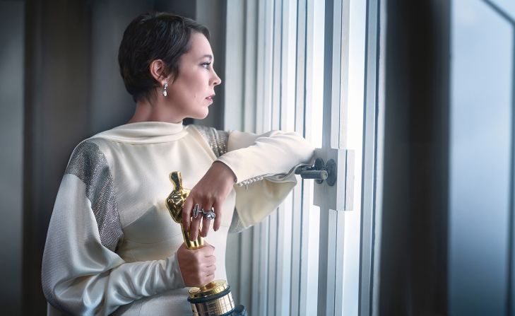 Olivia Colman, photographed in 2019 with her Best Actress Oscar, won for her role as the British monarch Queen Anne in "The Favourite."