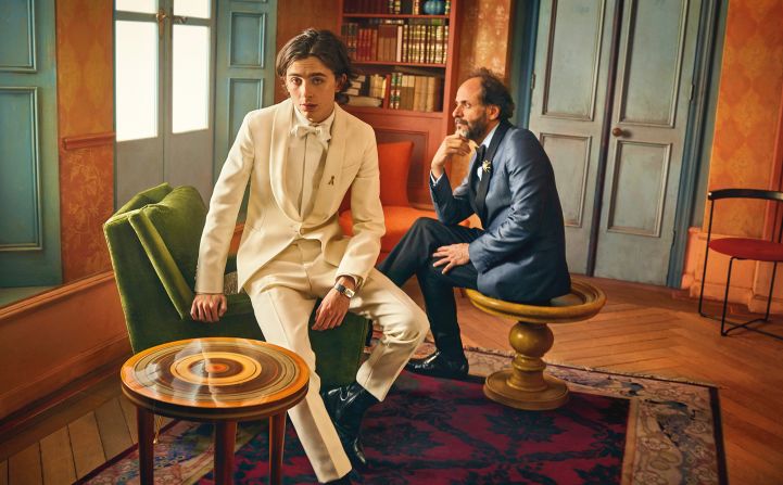 Timothee Chalamet and director Luca Guadagnino, photographed in 2018.