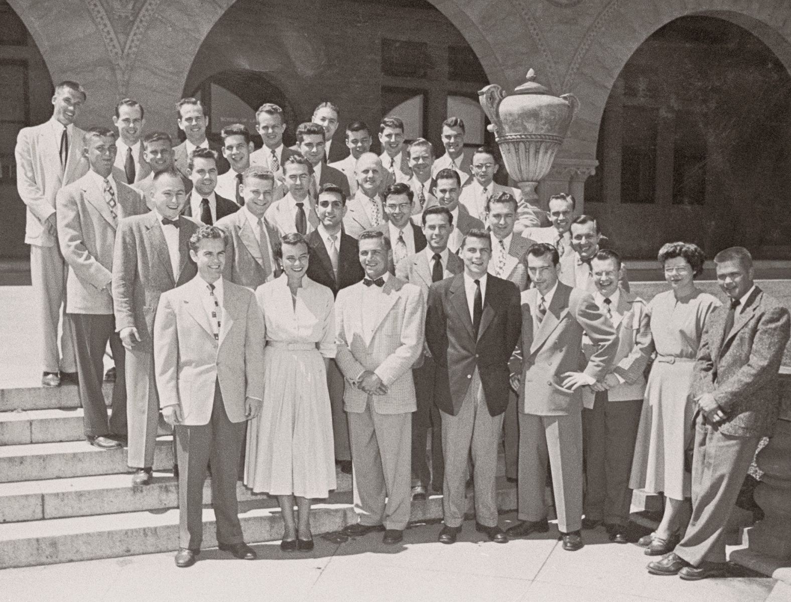 O'Connor is seen second from left in the first row as she poses with other members of her Stanford Law School class in 1952. Another future Supreme Court justice, William Rehnquist, is in the back row on the far left.