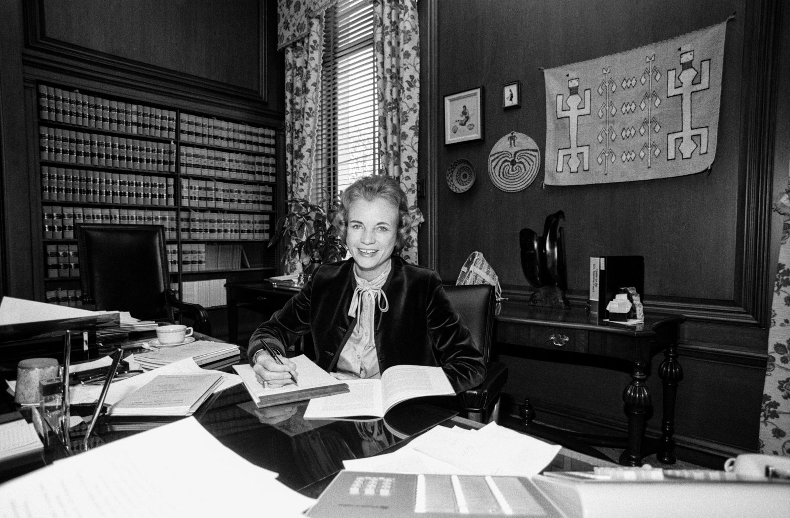 O'Connor is seen in her chambers 10 days after she was sworn in.