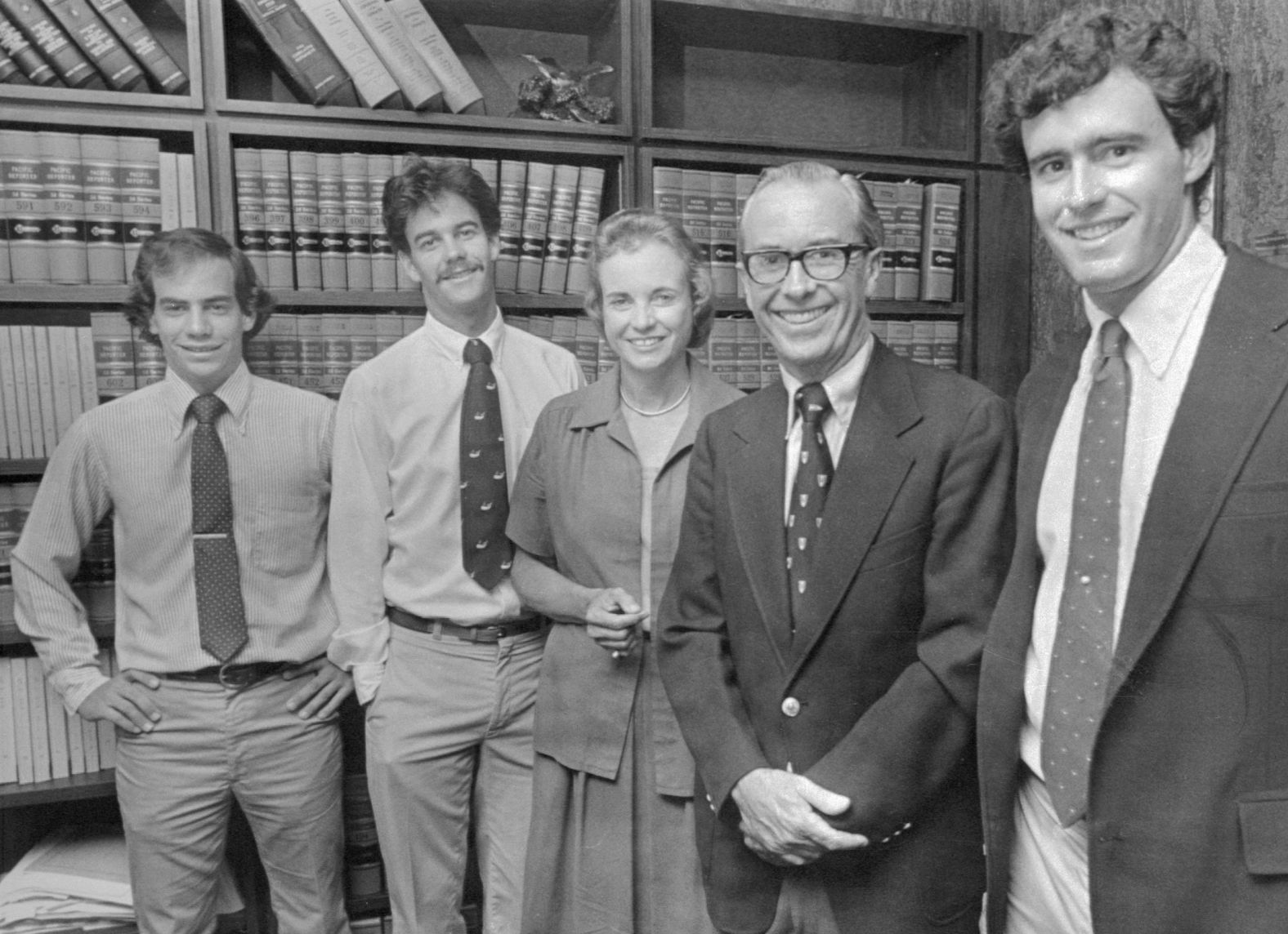 O'Connor poses with her family after she was nominated to the Supreme Court by President Ronald Reagan in 1981. With her, from left, are her son Jay, son Brian, husband John and son Scott.