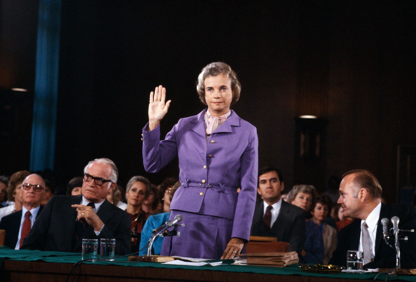 O'Connor is sworn in for her confirmation hearings in 1981.