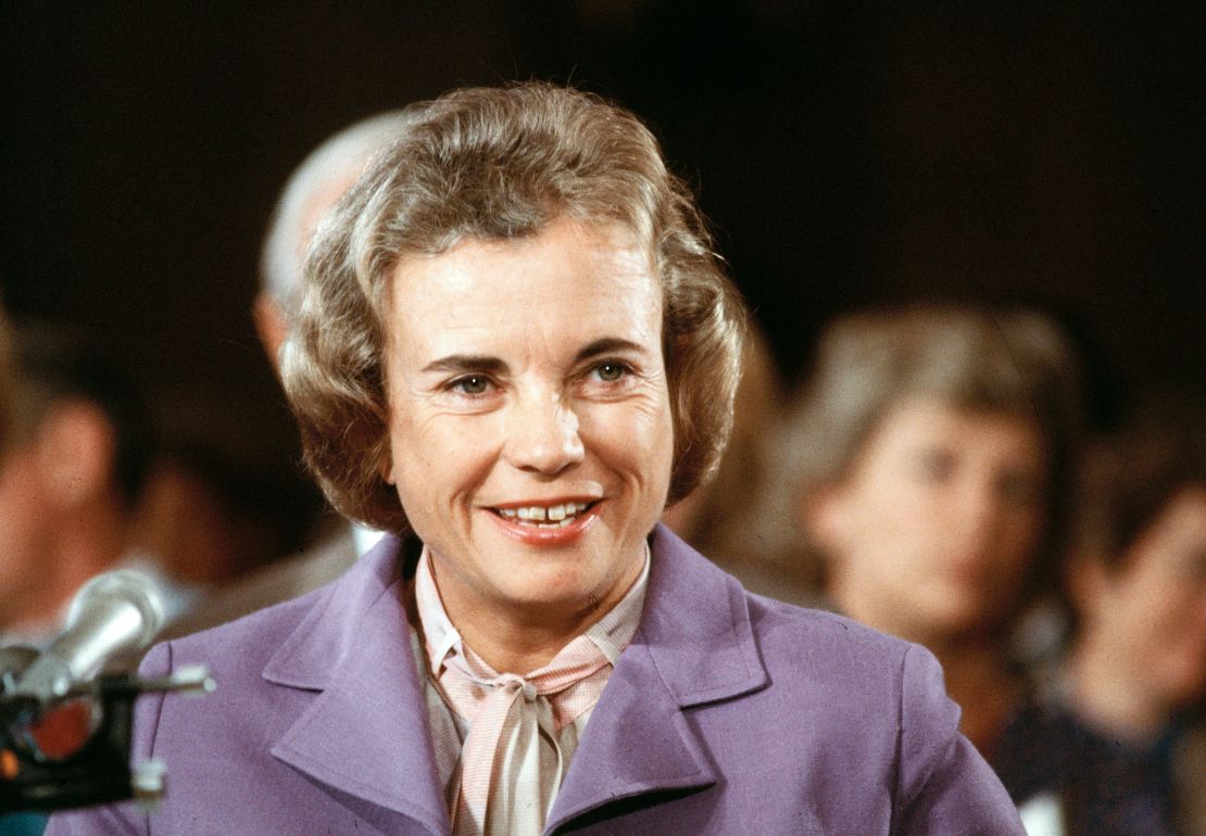 Supreme Court nominee Sandra Day O'Connor smiles during her confirmation hearing before the Senate Judiciary Committee, on September 9, 1981.