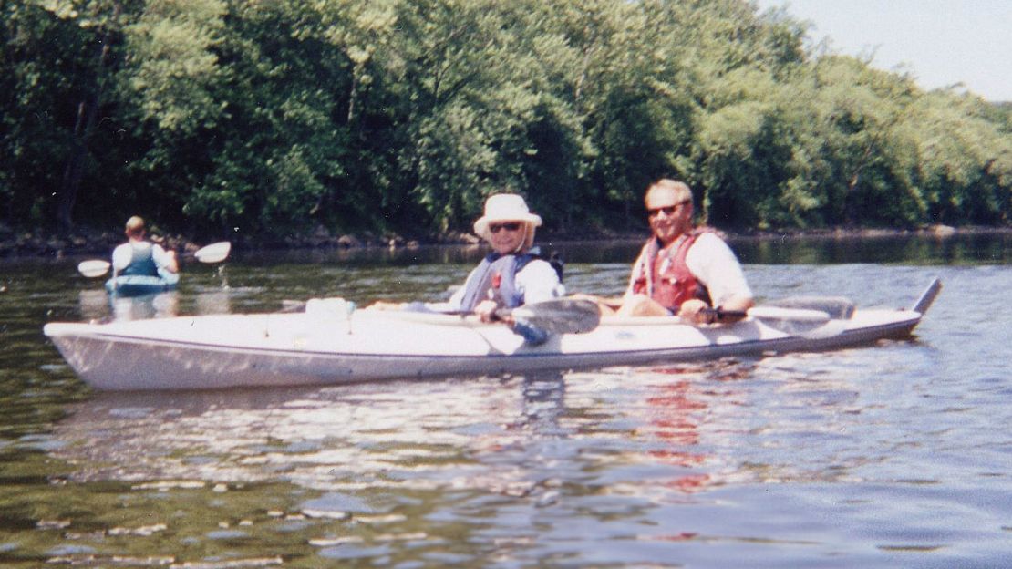 Justice Sandra Day O'Connor kayaks on a river trip.