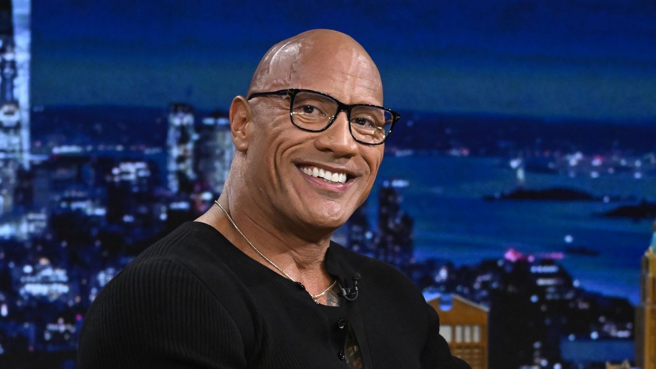 THE TONIGHT SHOW STARRING JIMMY FALLON -- Episode 1874 -- Pictured: Actor Dwayne Johnson during an interview on Monday, November 13, 2023 -- (Photo by: Todd Owyoung/NBC via Getty Images)