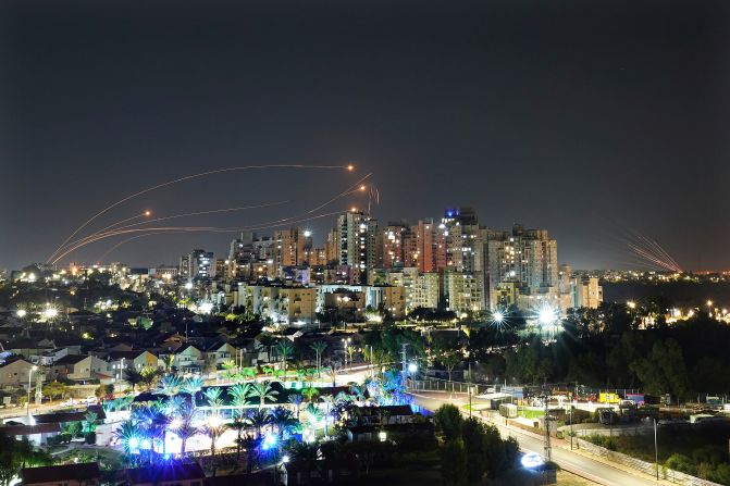 The Iron Dome air defense system intercepts a rocket fired from Gaza over Ashkelon, Israel, on December 1.