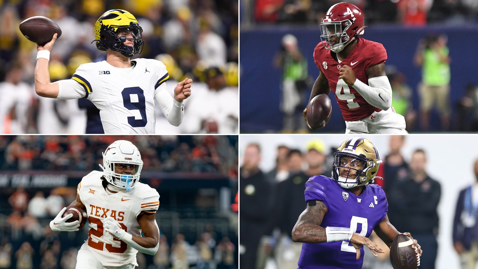 Michigan vs. Alabama, Washington vs. Texas in College Football