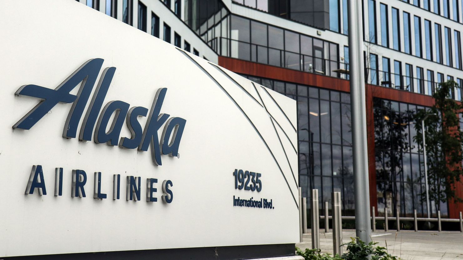Mandatory Credit: Photo by Toby Scott/SOPA Images/Shutterstock (13034875b)
An Alaska Airlines corporate office building is seen in the company's headquarters city of SeaTac, Washington. Alaska Air Group (ALK) is scheduled to deliver its quarterly earnings report this week.
Signs and logos in US - 16 Jul 2022