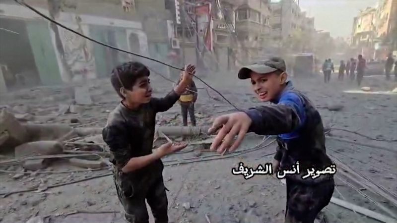 Palestinian Children In Tears As Gaza Refugee Camp Hit By Apparent ...