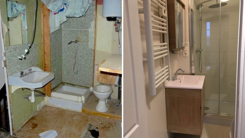 <strong>Before and after</strong>: They completed extensive renovation work on the home over a period of nearly seven years, replacing the floors and walls, as well as the electrics and plumbing.