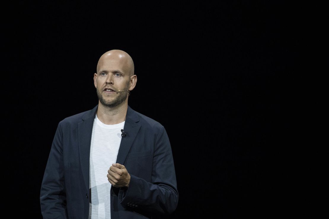 NEW YORK, NY - AUGUST 9: Daniel Ek, chief executive officer of Spotify, speaks about a partnership between Samsung and Spotify during a product launch event at the Barclays Center, August 9, 2018 in the Brooklyn borough of New York City. The new Galaxy Note 9 smartphone will go on sale on August 24. (Photo by Drew Angerer/Getty Images)