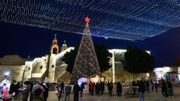 Mandatory Credit: Photo by Jakub Porzycki/NurPhoto/Shutterstock (13691448ao)
View of the Basilica of the Nativity and a Christmas tree in Bethlehem, Palestinian Territories
Daily Life In Bethlehem, Palestine - 28 Dec 2022