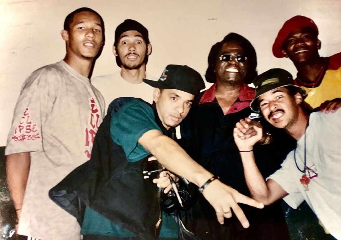 Full caption from their Facebook page: "Prophets of Da City with #JamesBrown (RIP) the #godfather of #Soul #Music. We were one of the opening acts for him in Brixton UK in 1995. He is one of the most sampled musicians in Hip Hop and other modern music genres. We were touring England, Scotland, Norway, Denmark, Ireland & Europe while working on our international release of our 5th album #UnversalSouljaz. James Brown and his band are amongst the greatest performers I have ever seen. The gentleman on the left is B Boy Mark (RIP). He will forever be loved and missed. #HipHop #culture"