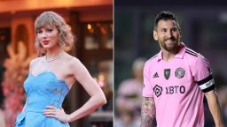 Left: Taylor Swift; right: Lionel Messi