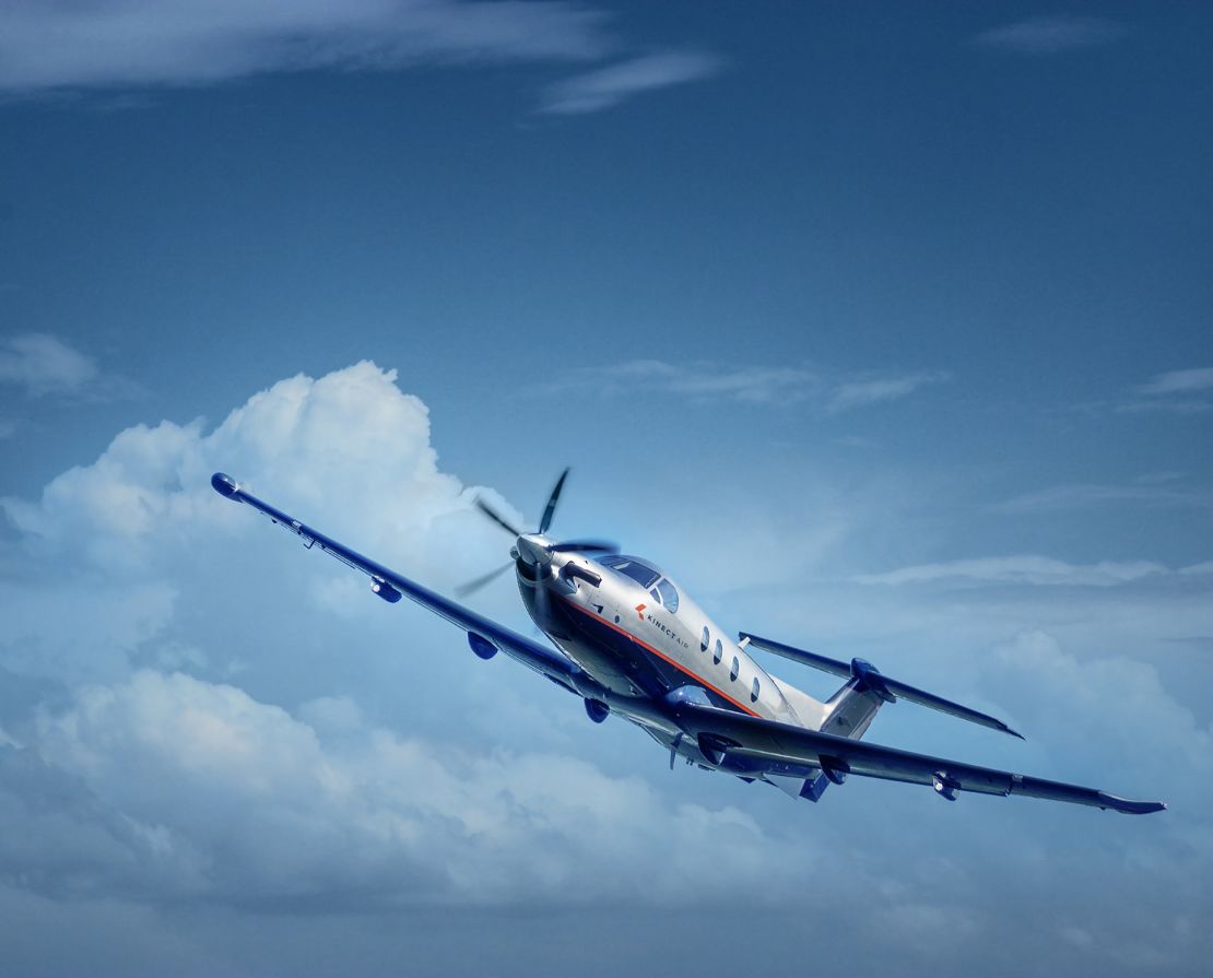 Kinectair says he uses turbocharger aircraft for the piston engine that are more efficient in fuel than jets.