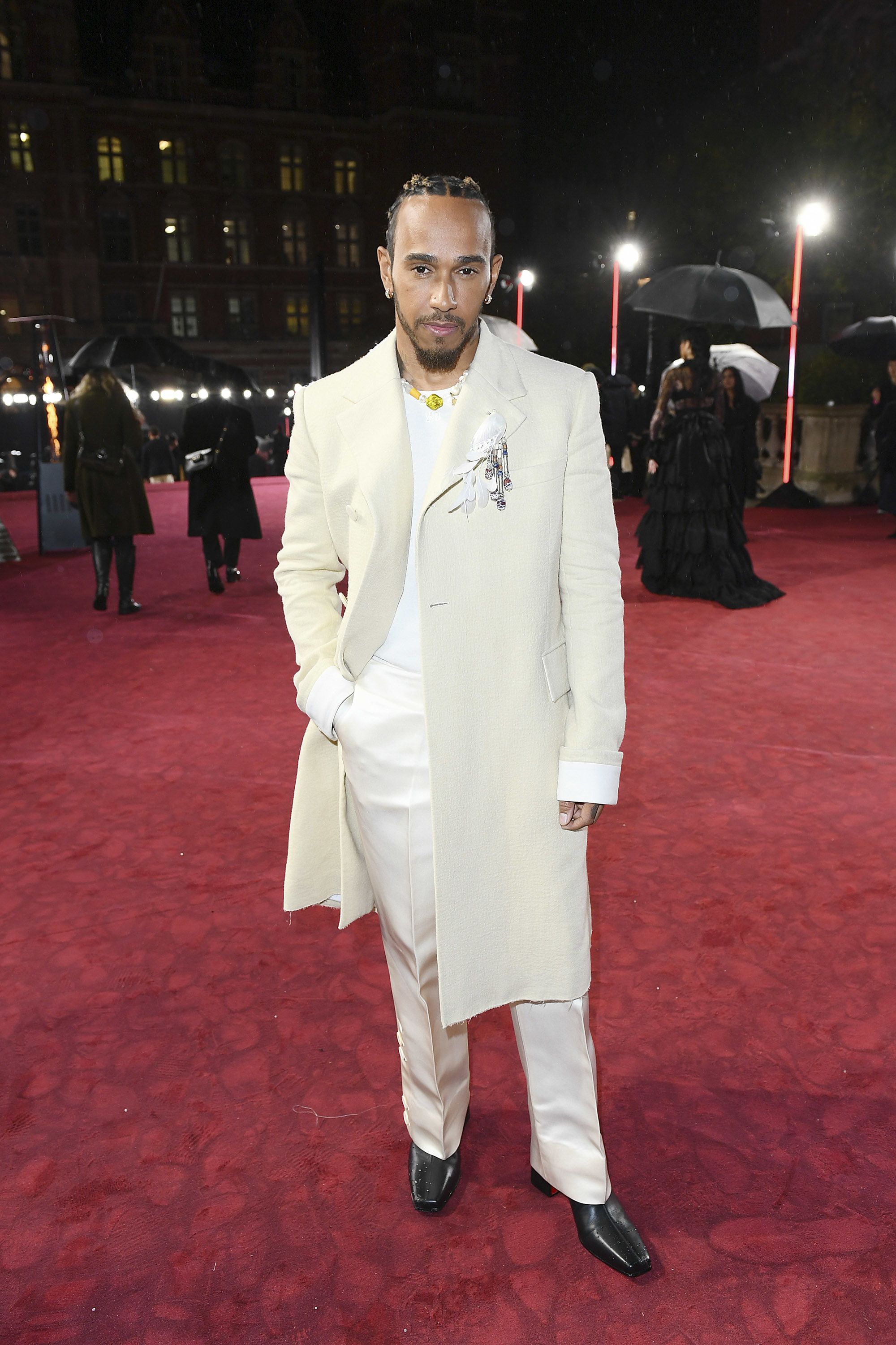 LONDON, ENGLAND - DECEMBER 04: Lewis Hamilton attends The Fashion Awards 2023 presented by Pandora at the Royal Albert Hall on December 04, 2023 in London, England. (Photo by Joe Maher/Getty Images)