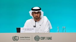United Arab Emirates Minister of Industry and Advanced Technology and COP28 President Sultan Ahmed Al Jaber speaks during a press conference at the United Nations Climate Change Conference (COP28) in Dubai, United Arab Emirates, December 4, 2023. REUTERS/Thaier Al-Sudani
