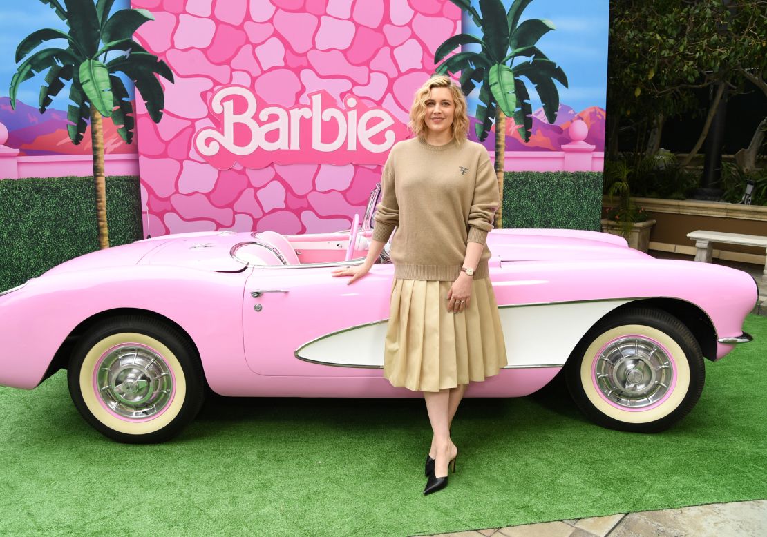 LOS ANGELES, CALIFORNIA - JUNE 25: Greta Gerwig attends the press junket and photo call For "Barbie" at Four Seasons Hotel Los Angeles at Beverly Hills on June 25, 2023 in Los Angeles, California. (Photo by Jon Kopaloff/Getty Images)