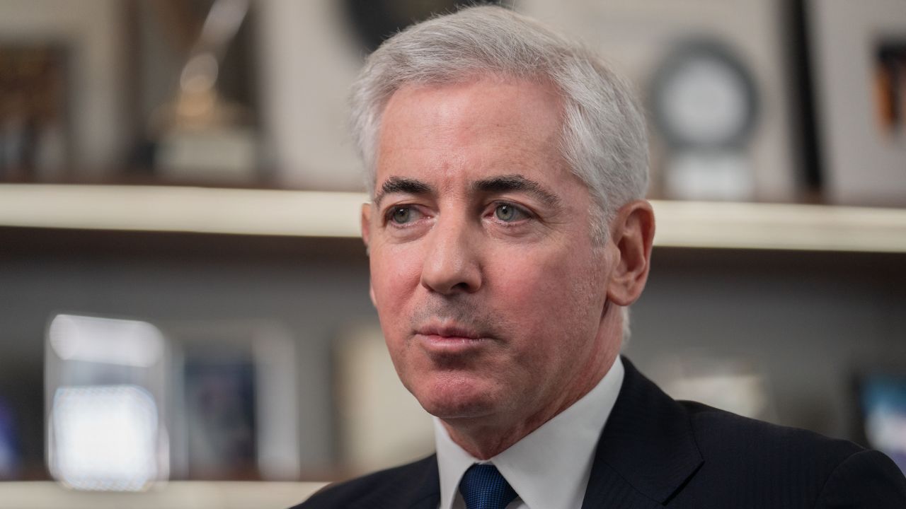 Bill Ackman, chief executive officer of Pershing Square Capital Management LP, speaks during an interview for an episode of "The David Rubenstein Show: Peer-to-Peer Conversations" in New York, US, on Tuesday, Nov. 28, 2023.