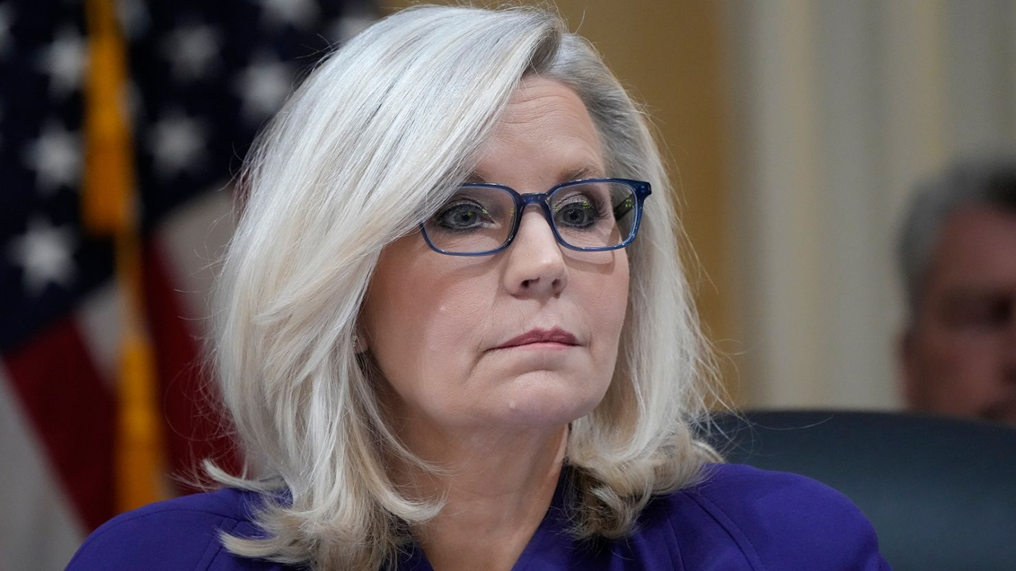 Vice Chair Rep. Liz Cheney, R-Wyo., listens as the House select committee investigating the Jan. 6 attack on the U.S. Capitol holds its final meeting on Capitol Hill in Washington on December 19, 2022.
