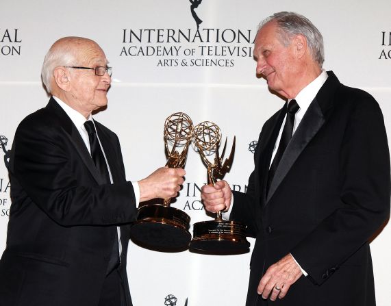 Lear, left, and Alan Alda won Special Founders Awards at the International Emmys in 2012.