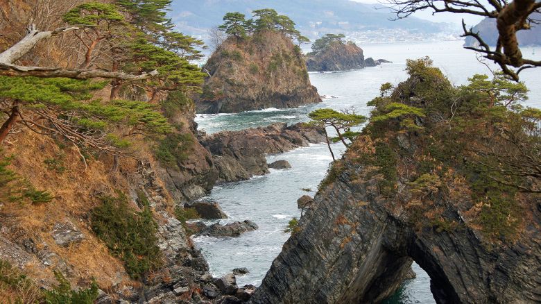 Goishi Coast is nationally designated place of scenic beauty and natural monument in Ofunato, Iwate Prefecture, Japan.