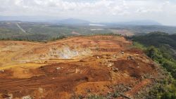 An aerial view of nickel mining operations in South Sulawesi, Indonesia.