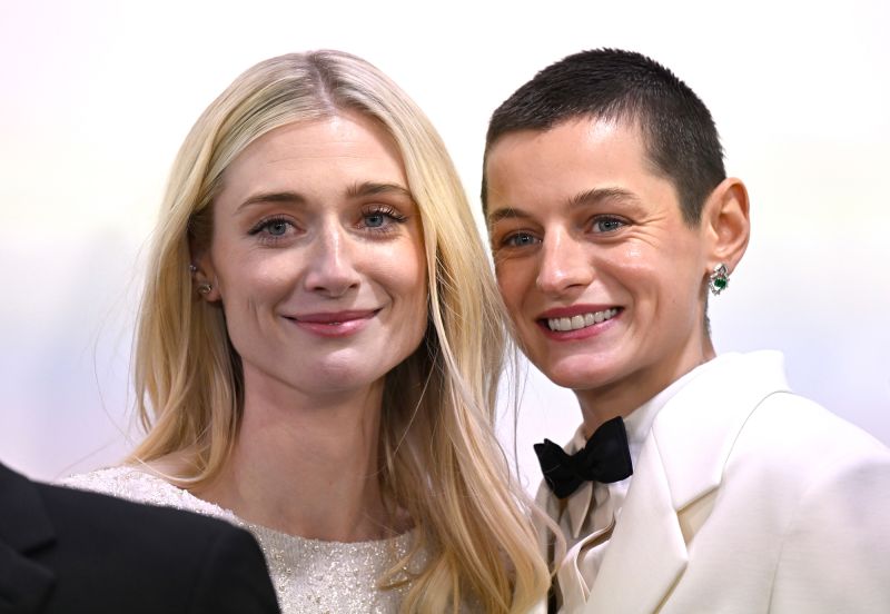 LONDON, ENGLAND - DECEMBER 05: Elizabeth Debicki and Emma Corrin attend