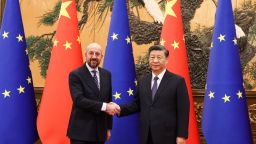 Charles Michel, President of the European Council, meets Chinese President Xi Jinping in Beijing, China, on Dec 1, 2022. (EU handout via EYEPRESS)