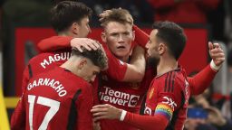 December 6, 2023, Manchester: Manchester, England, 6th December 2023. Scott McTominay of Manchester United celebrates scoring the first goal of the game during the Premier League match at Old Trafford, Manchester. (Credit Image: Â© Gary Oakley/Sportimage/Cal Sport Media) (Cal Sport Media via AP Images)