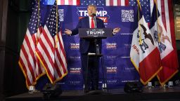 ANKENY, IOWA - DECEMBER 02: Republican presidential candidate former President Donald Trump speaks at a commit to caucus campaign event at the Whiskey River bar on December 02, 2023 in Ankeny, Iowa. Iowa Republicans will be the first to select their party's nominee for president when they go to caucus on January 15, 2024. (Photo by Scott Olson/Getty Images)