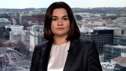 Sviatlana Tsikhanouskaya appears on CNN on Thursday, December 9.