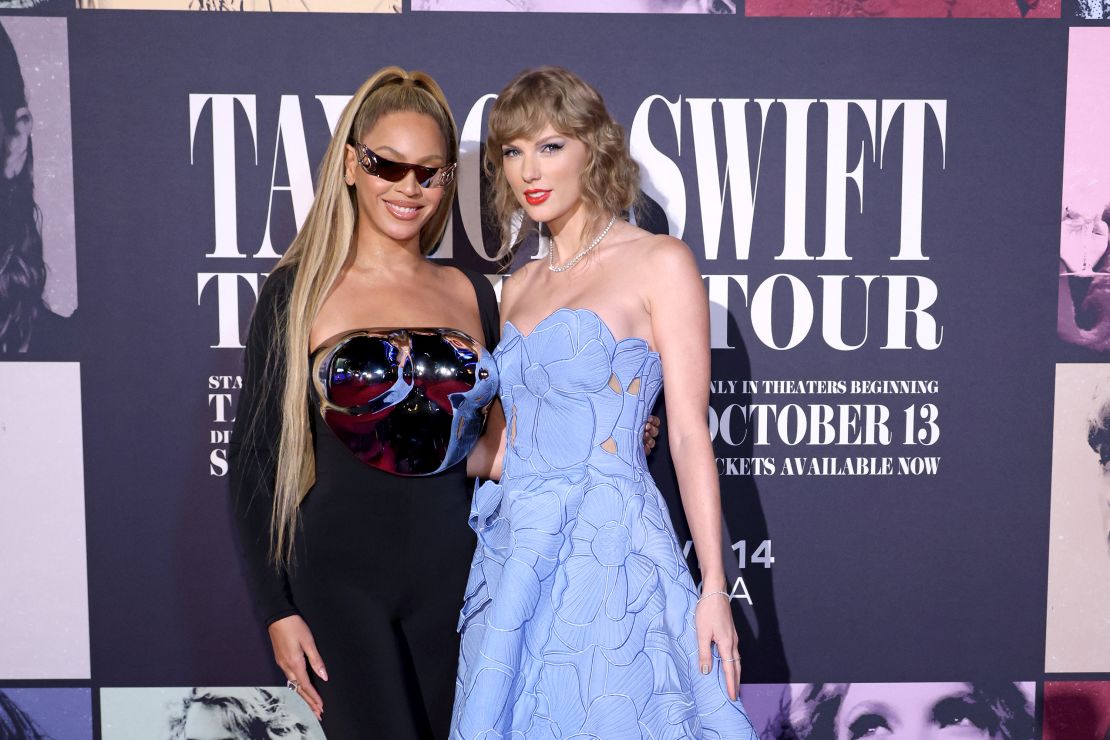 Beyoncé Knowles-Carter and Taylor Swift attend the 