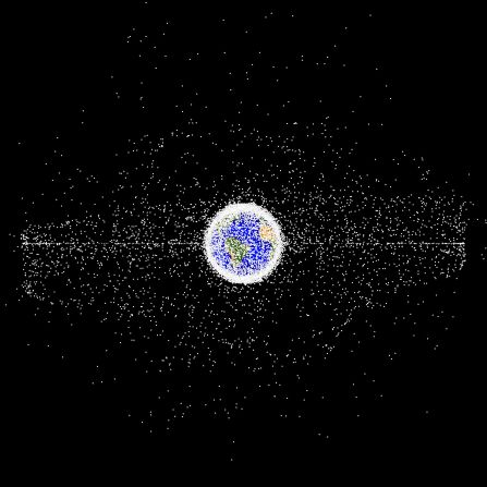 Currently, satellites can't be refueled in space, meaning that when they run out of fuel they become space debris, which can break up into smaller pieces. There is estimated to be 36,500 objects larger than 10 centimeters (3.94 inches) around planet Earth. This computer-generated image shows objects in Earth orbit that are currently being tracked. Around 95% of the objects shown are non-functional satellites.