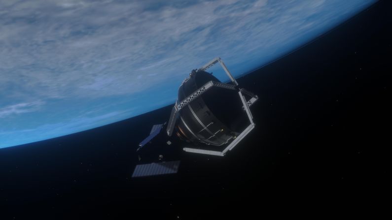 The European Space Agency (ESA) is working with Swiss start-up Clearspace SA to demonstrate the technologies needed to remove debris from space. A mission set to launch in 2026 will capture a 112-kg defunct rocket part for atmospheric re-entry. It will use a vehicle called ClearSpace-1, shown in this render.