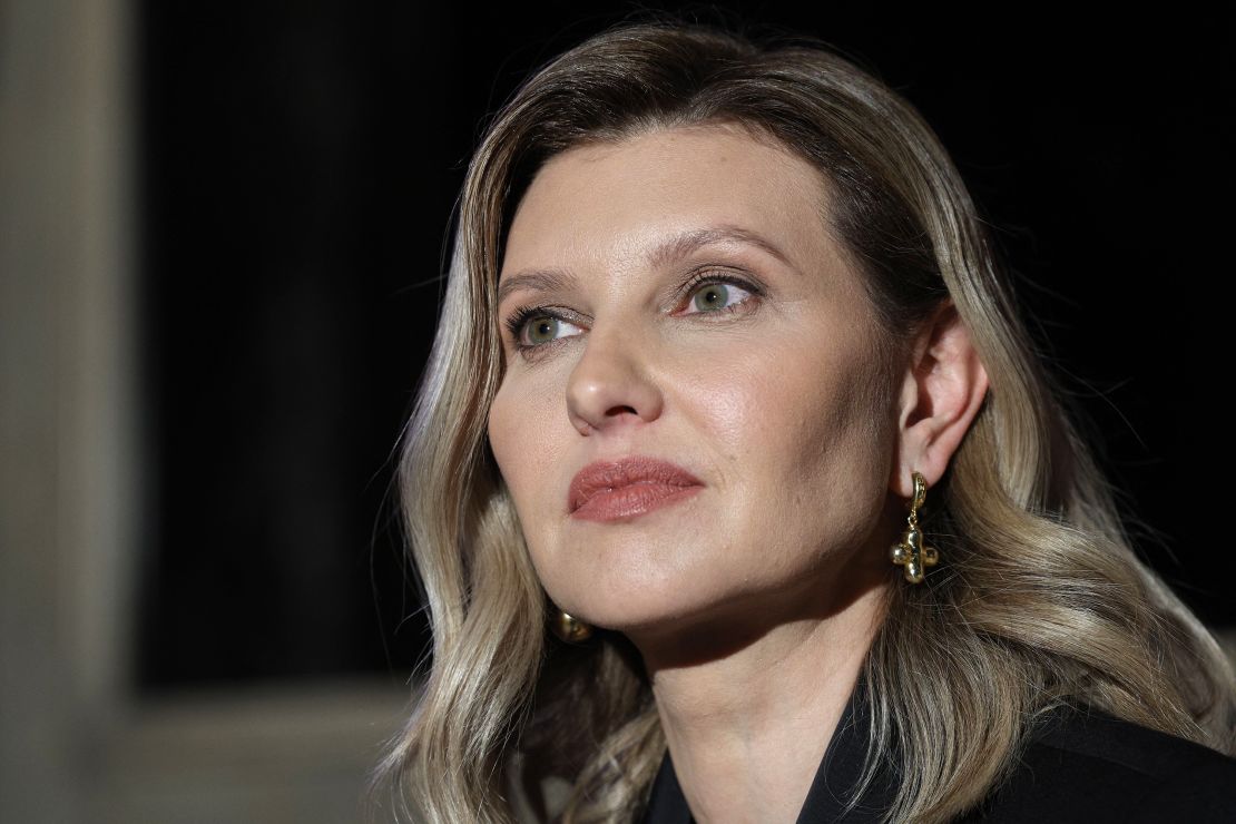 Ukraine's First Lady Olena Zelenska attends the inauguration of the Ukrainian Institute in Paris on November 9, 2023.