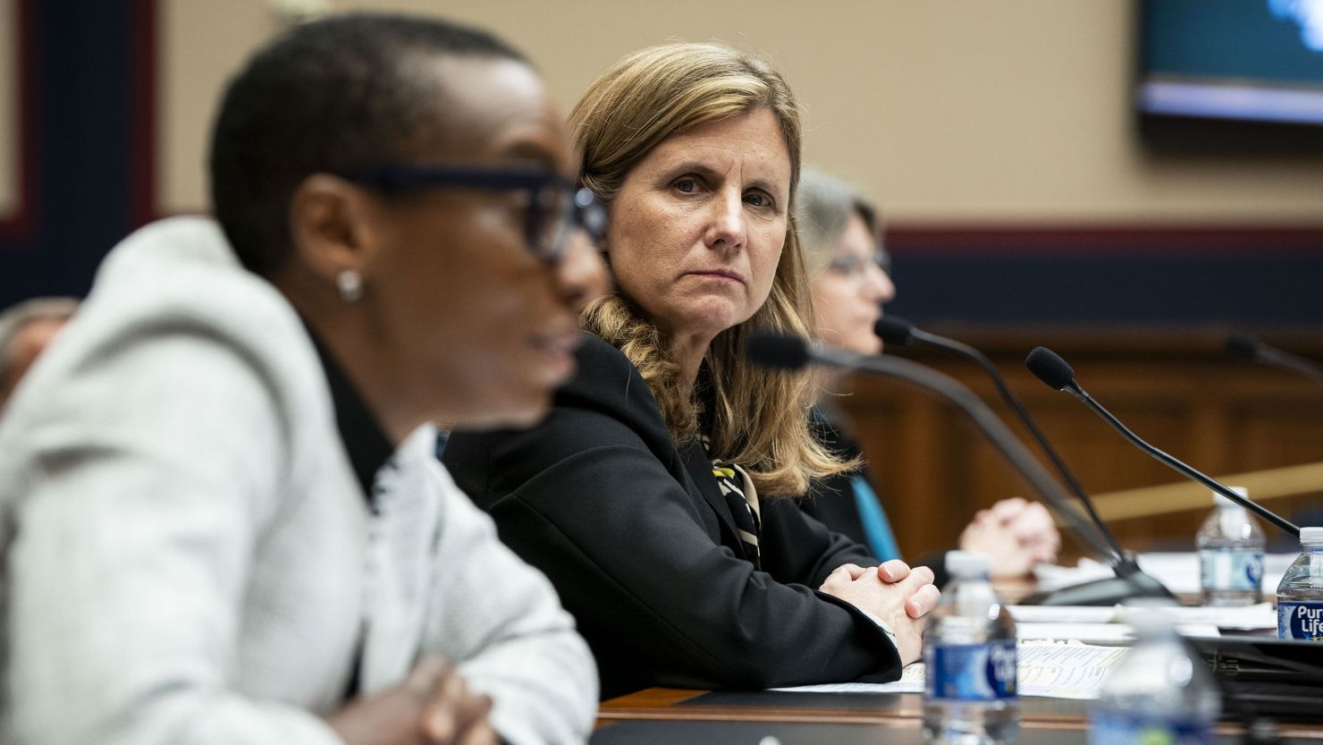 Liz Magill, president of the University of Pennsylvania, during a House Education and the Workforce Committee hearing in Washington, DC, US, on Tuesday, Dec. 5, 2023. Lawmakers on the education committee will grill the leaders of Harvard University, the University of Pennsylvania and the Massachusetts Institute of Technology about their responses to protests that erupted after the October 7 attack on Israel by Hamas. Photographer: Haiyun Jiang/Bloomberg via Getty Images