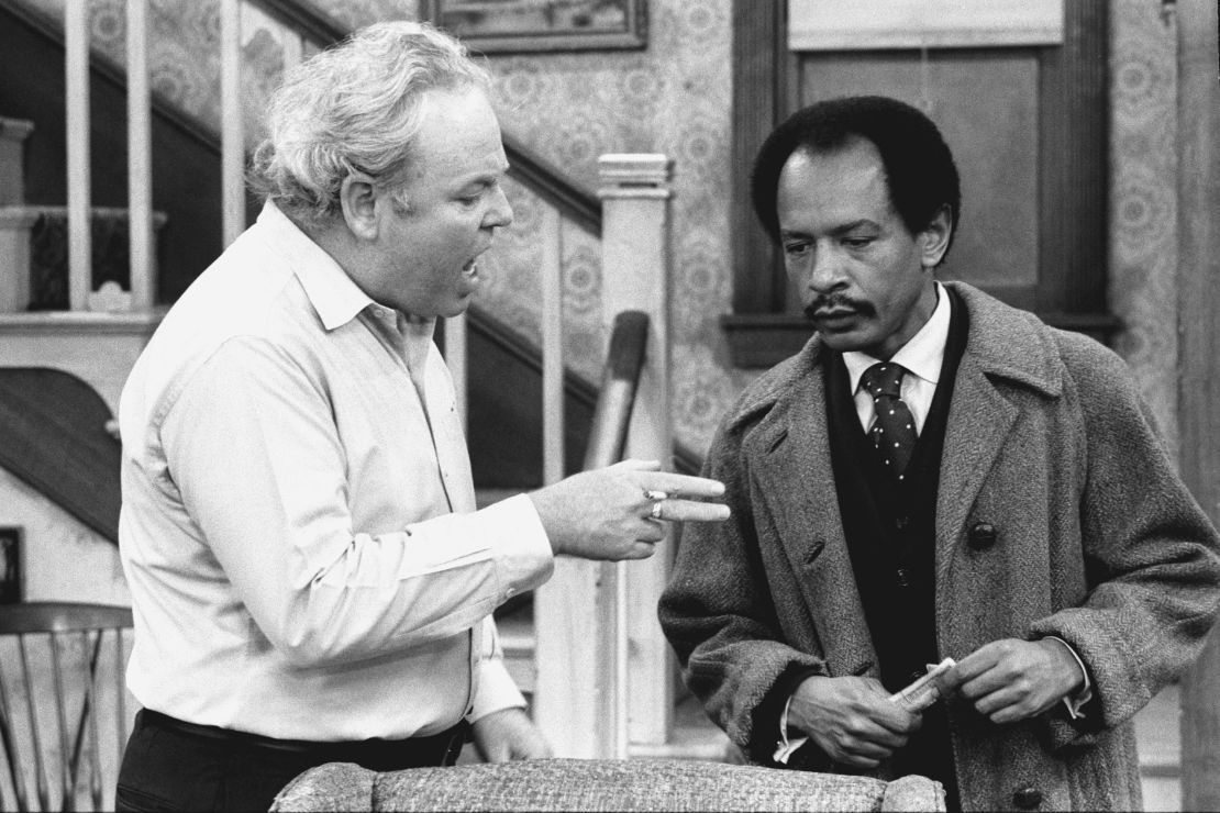LOS ANGELES - JANUARY 1: Carroll O'Connor stars as Archie Bunker and Sherman Hemsley as George Jefferson, in the 'Pay the Twenty Dollars' episode of the CBS television series "All In The Family." (Photo by CBS via Getty Images)