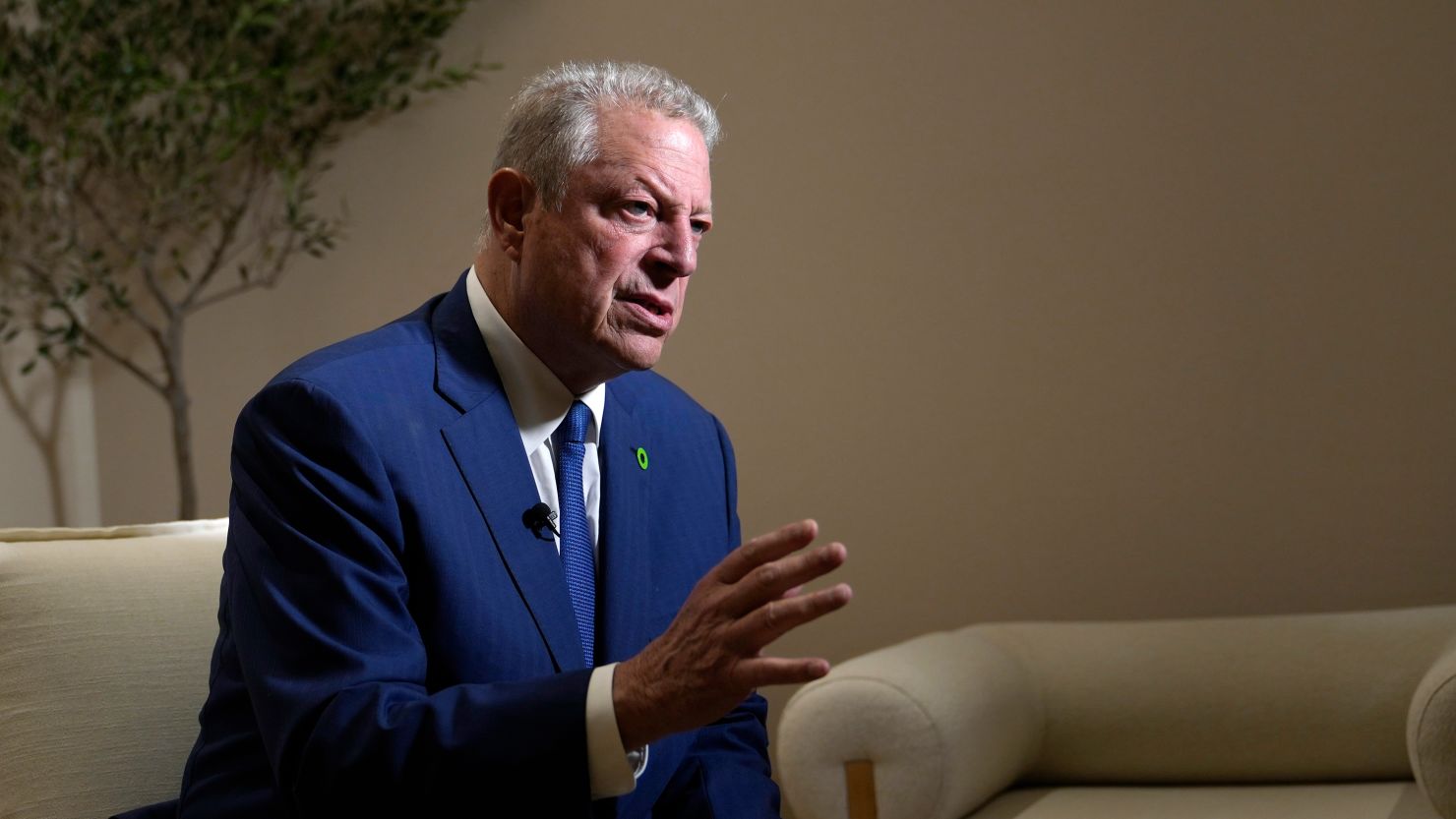 Al Gore, former U.S. vice president, speaks to The Associated Press at the COP28 U.N. Climate Summit, Sunday, Dec. 3, 2023, in Dubai, United Arab Emirates.