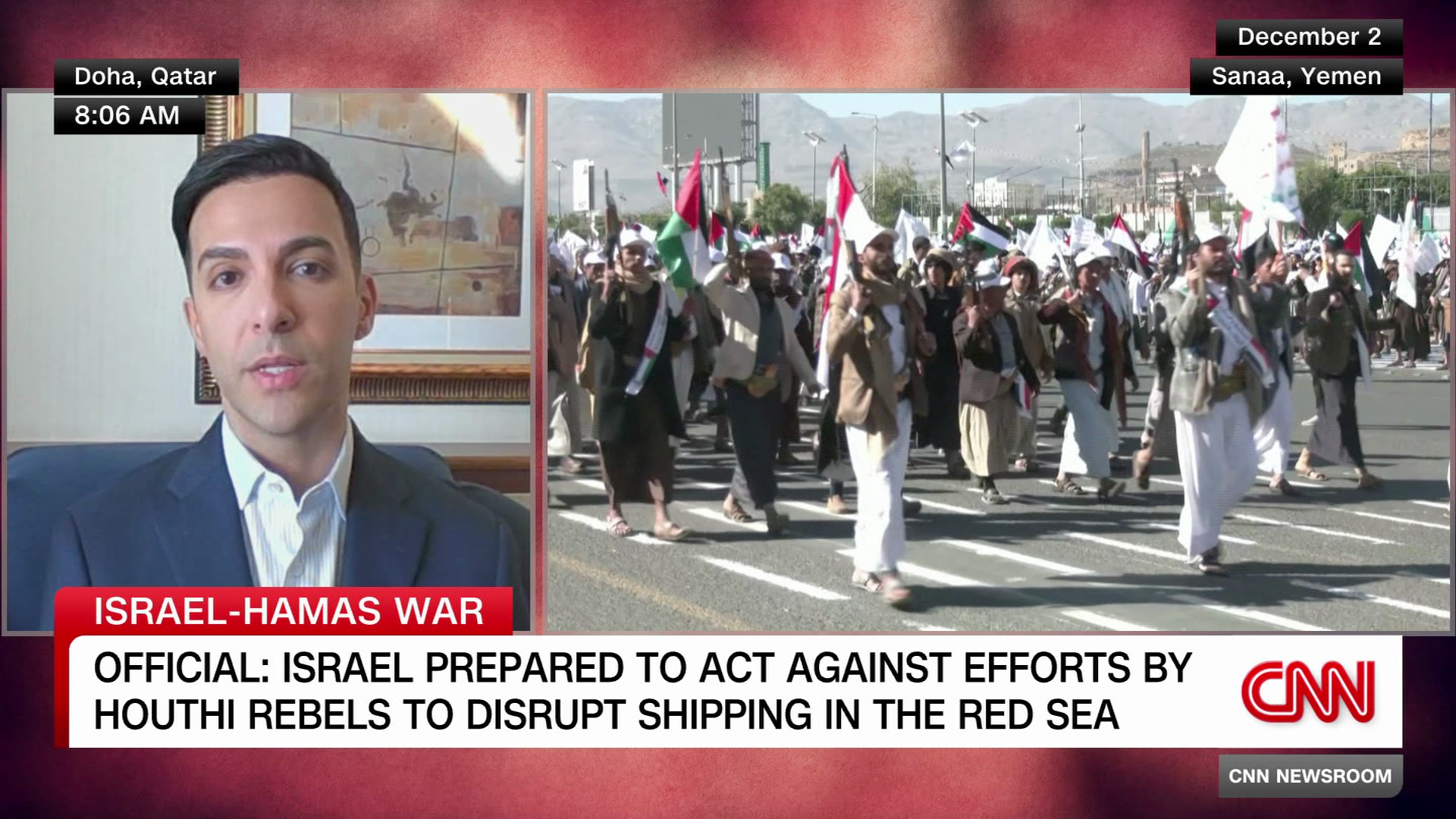 Israel says "ready" to take action if others don't curb Houthi rebel attacks  on shipping | CNN