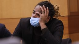 February 8, 2023: Shannon Stillwell reacts as he waits for the jury selection portion of the trial to continue in a Fulton County, Georgia, courtroom on Monday, Feb. 6, 2023. (Credit Image: © Miguel Martinez/TNS via ZUMA Press Wire)