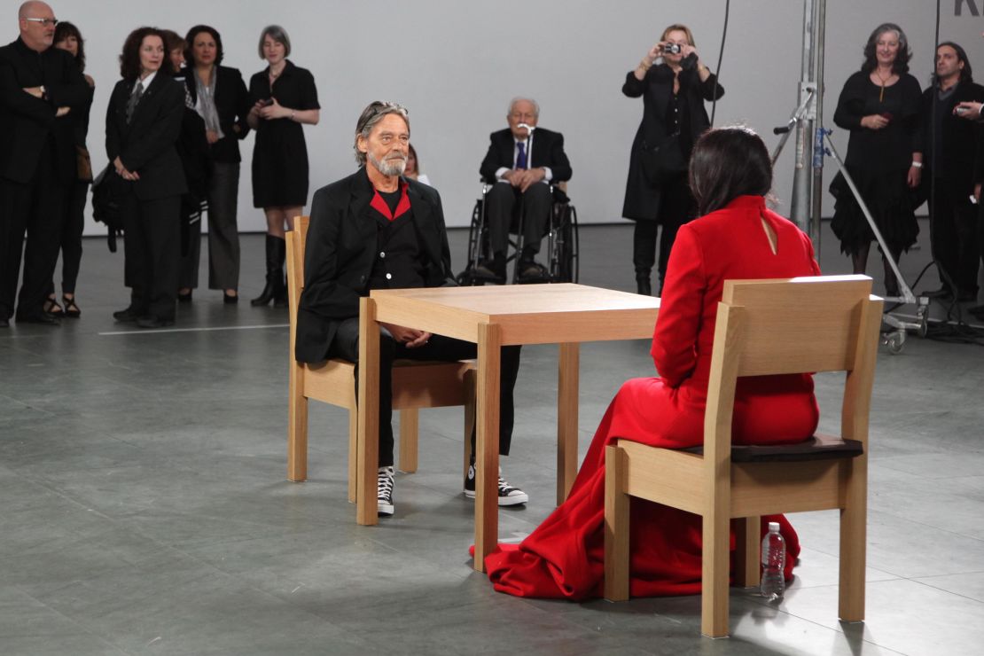 Ulay and Marina Abramovic are reunited at a performance of "The Artist is Present" at New York's Museum of Modern Art in 2010.
