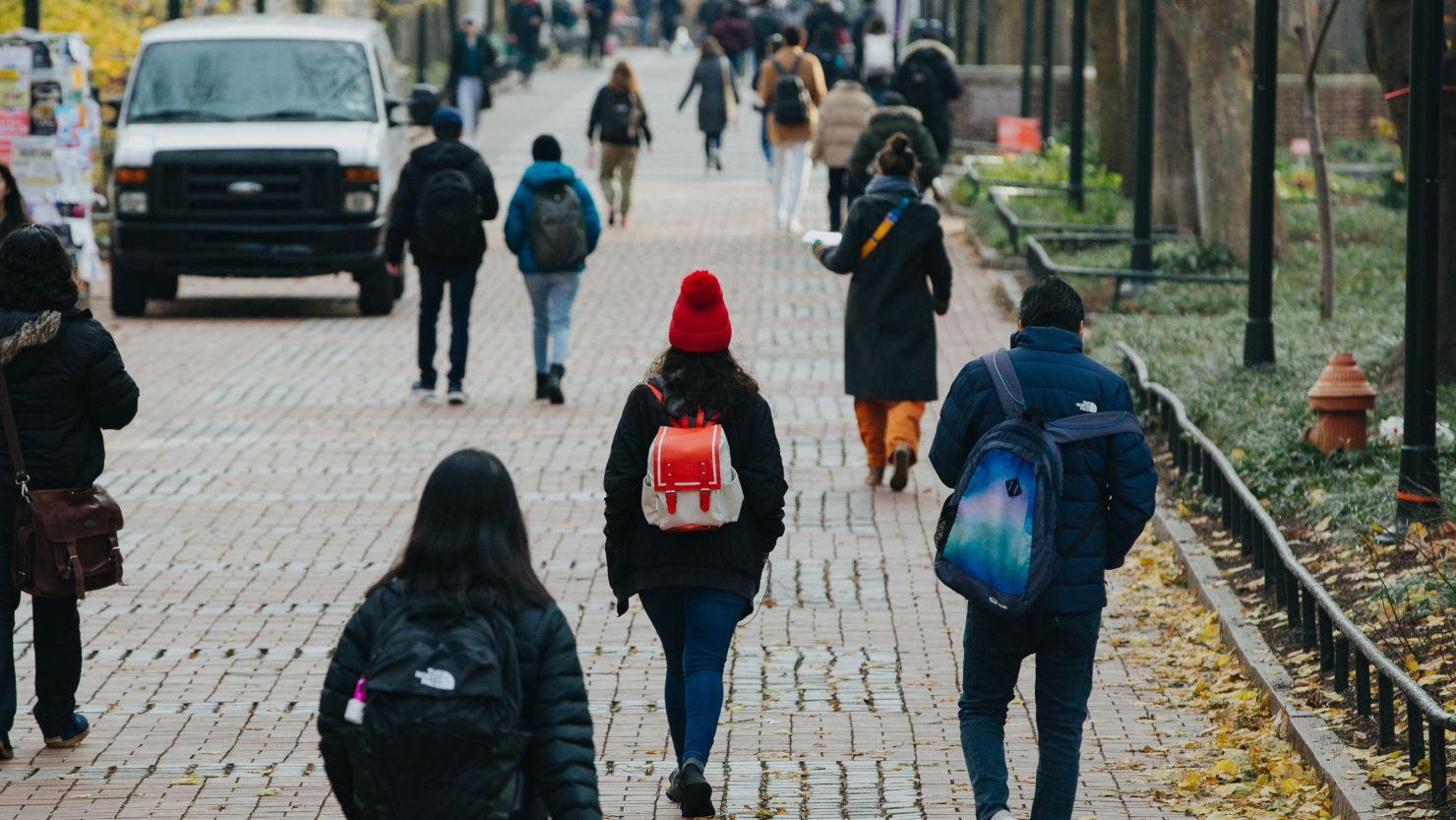 Students on the University of Pennsylvania campus in Philadelphia, Pennsylvania, US, on Friday, Dec. 8, 2023.
