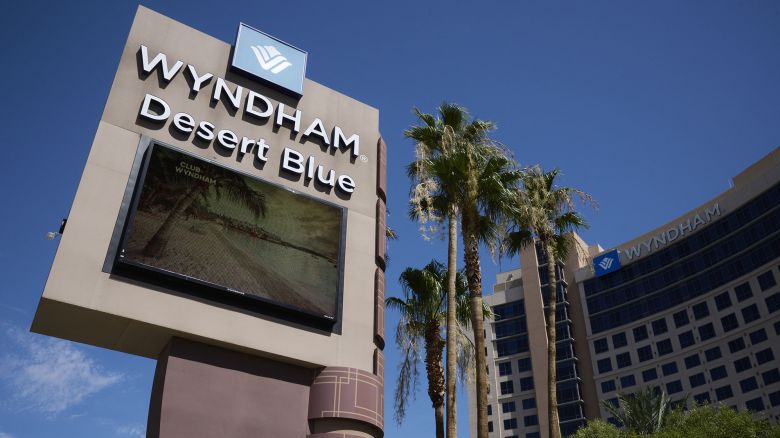 The Wyndham Desert Blue hotel in Las Vegas, Nevada, US, on Monday, July 24, 2023. Wyndham Hotels & Resorts Inc. is scheduled to release earnings figures on July 26. Photographer: Bridget Bennett/Bloomberg via Getty Images