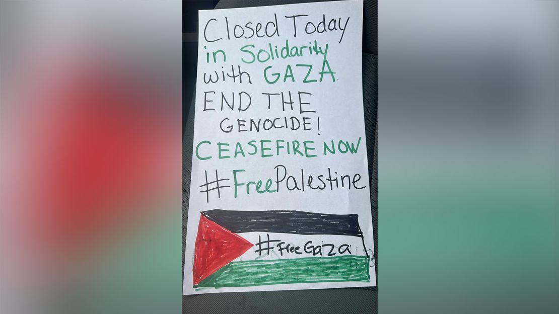 US businesses and consumers participate in global strike to demand a ceasefire in Gaza and protest Israeli bombardment.