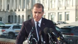 Hunter Biden speaks to the press outside the Capitol on December 13.