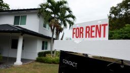 MIAMI, FLORIDA - DECEMBER 12: A "for rent" sign is posted in front of a home on December 12, 2023 in Miami, Florida. According to AAA, the national average for unleaded gas was $3.14 a gallon on December 12, which helped slow the growth of the Consumer Price Index. But the cost of shelter remains high, pushing the entire index up 0.1% between October and November. (Photo by Joe Raedle/Getty Images)