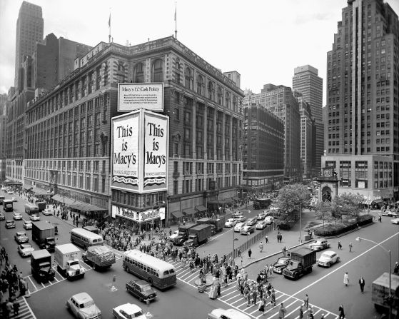 Macy's flagship department store is seen in New York City's Herald Square in 1955.